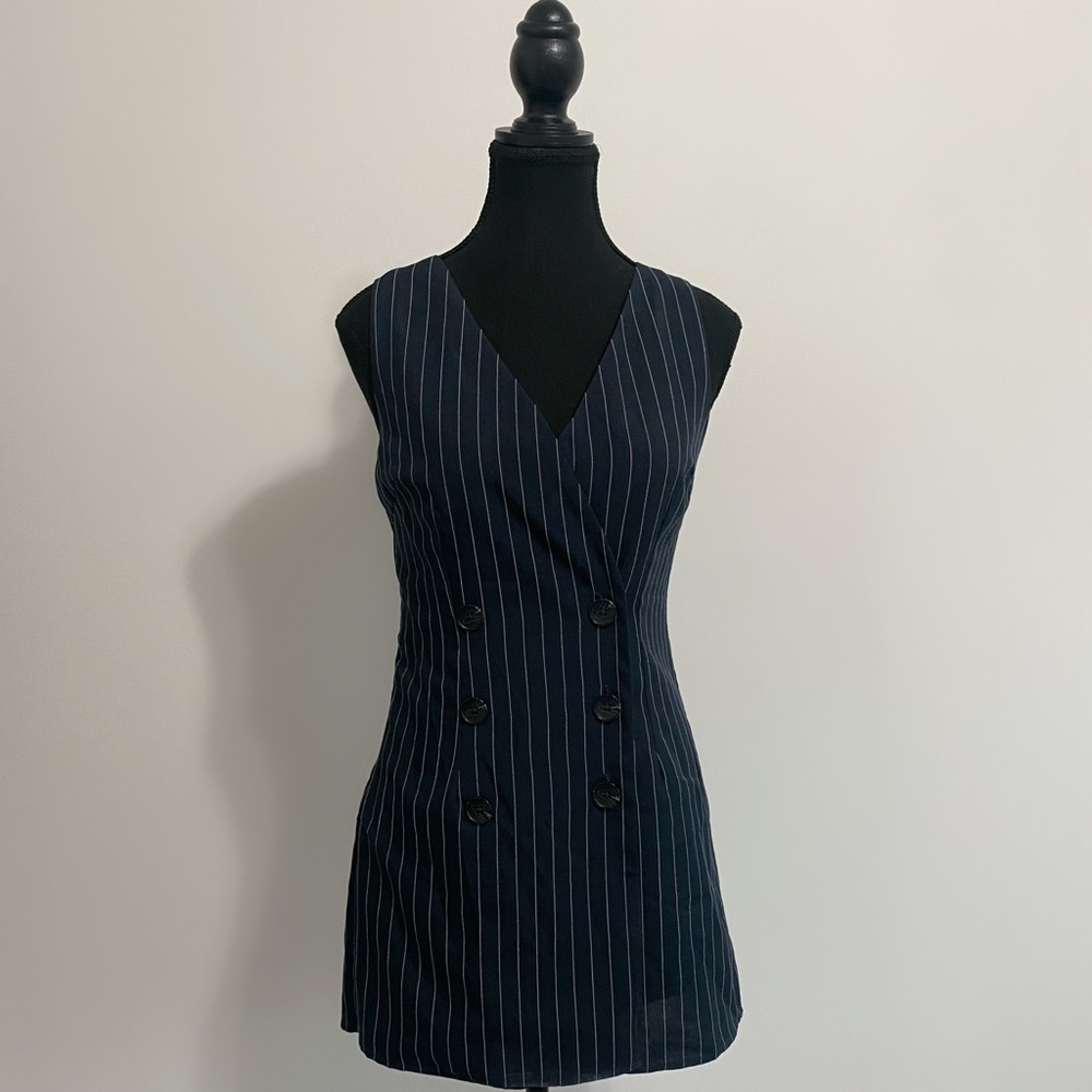 Fashion Nova - Navy Blue Skort Romper